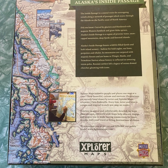 Nearly New 1000 Piece “Alaska’s Inside Passage” Puzzle by Xplorer Maps - Picture 2 of 2